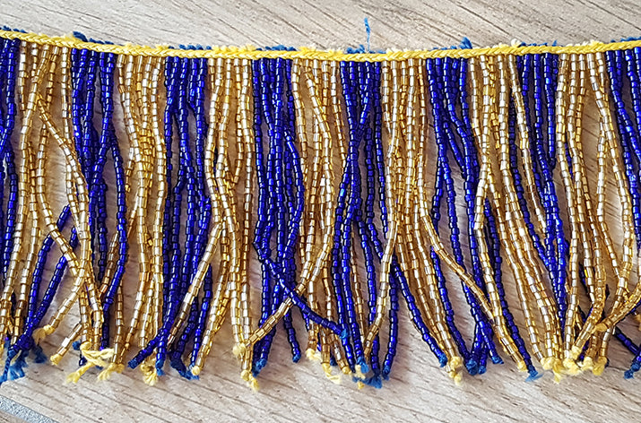 Perlenkette mit schwarz/goldenen Strängen, DIY Bauchtanzzubehör 1