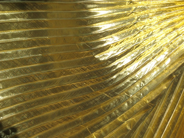 Isis-Flügel aus Organza-Lamie in Goldfarbe