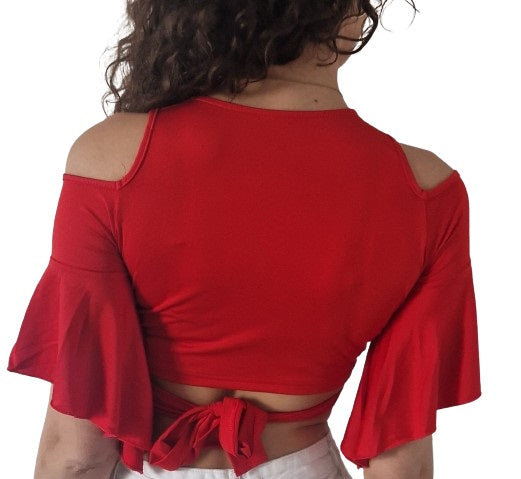 Süßes rotes Crop Top / Top zum Binden