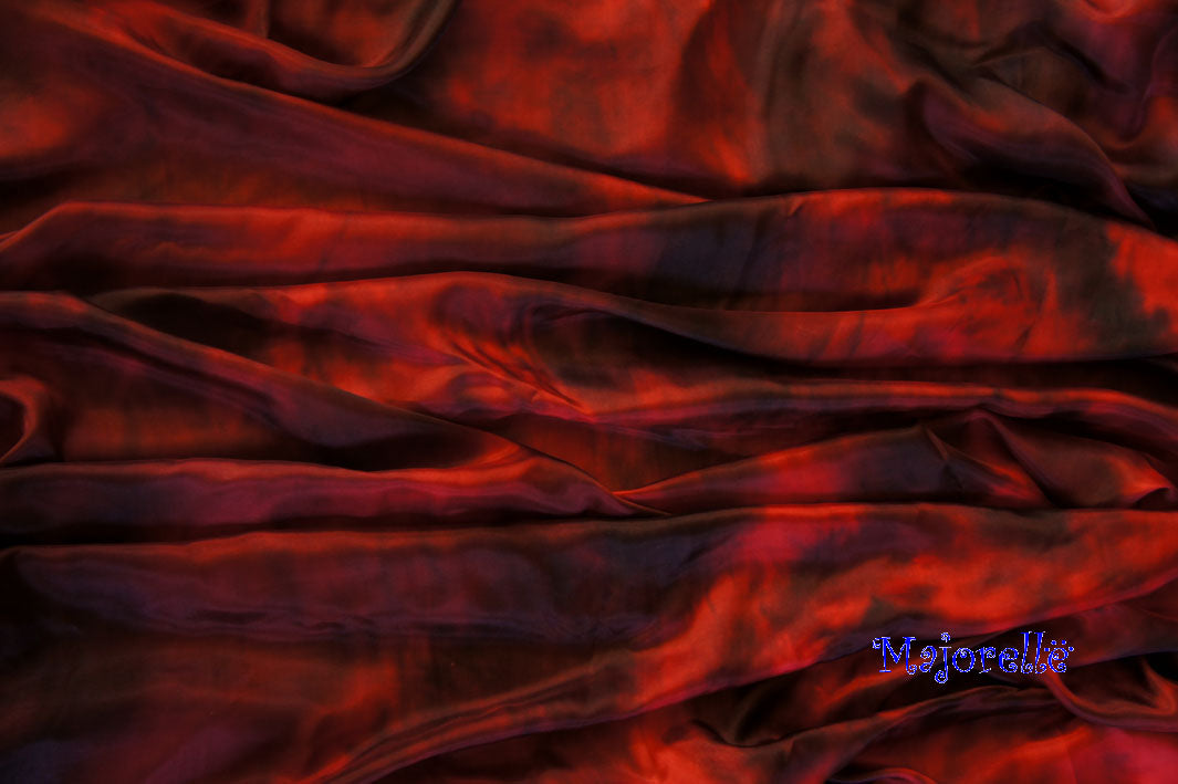 Seidenschleier Tie Dye schwarz rot