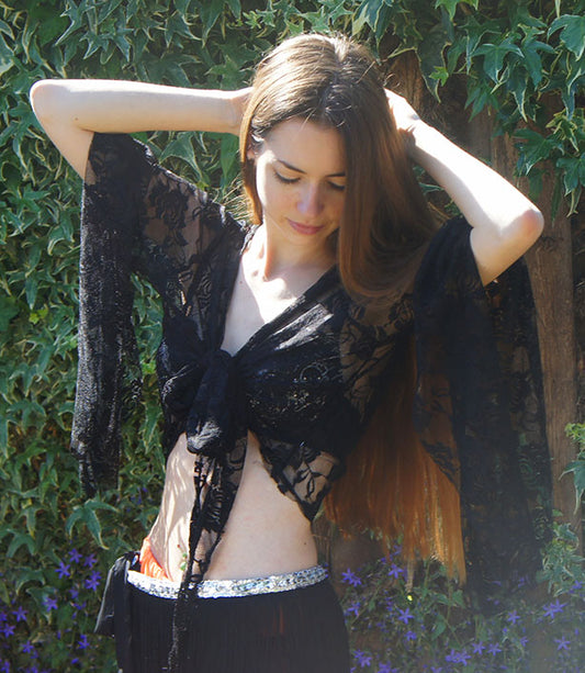 Belly dance top black lace