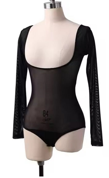 Bodynetz Stoff Mesh für unter ein Kostüm - Schwarz