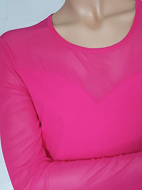 Langarmbody in Fuchsia