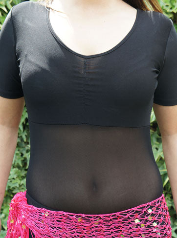 Bauchtanzbody mit transparentem Bauchnetz