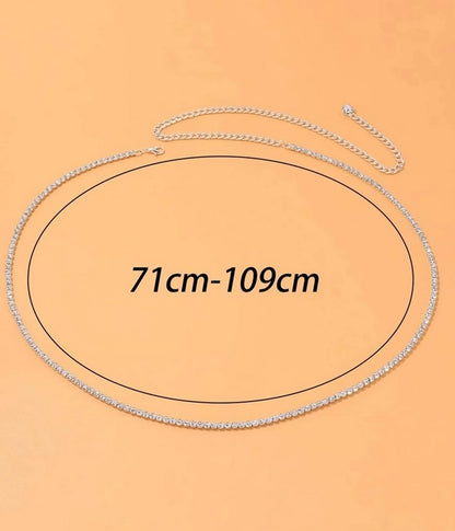 Bauch- oder Taillenkette aus Silber mit Strass