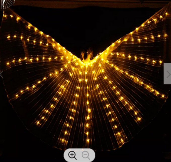 Isis Wings Organza mit goldenen LED-Lichtern