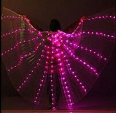 Isis Wings Organza mit fuchsia  LED-Lichtern