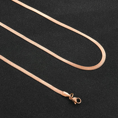 Schlangenkette flaches Glied Roségold Edelstahl