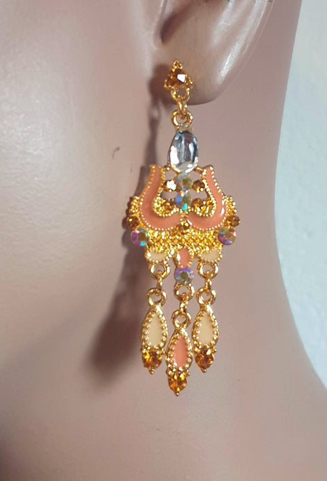 Gold/orange Ohrsteckern bollywood style
