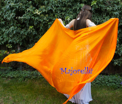 Bauchtanz Seidenschleier in Orange 100% Seide