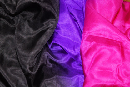 Bauchtanz Seidenschleier im Schwarz Lila Fuchsia 100% Seide