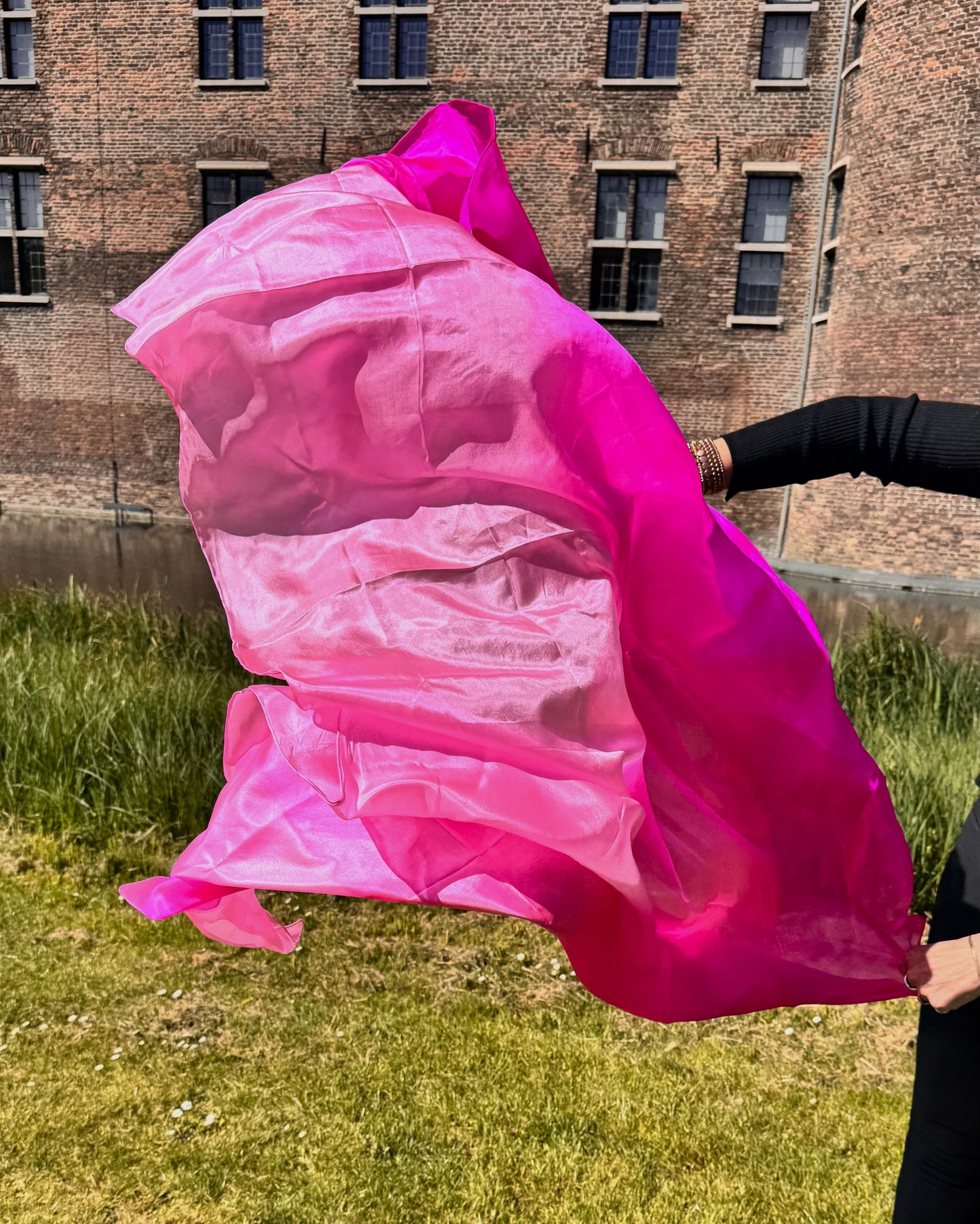 Seidenschleier im Fuchsia Farbverlauf 100% Seide