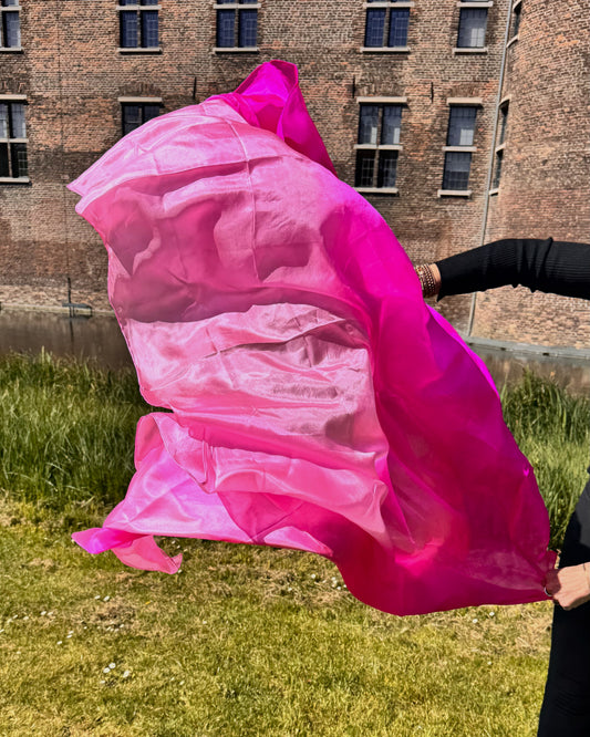 Seidenschleier im Fuchsia Farbverlauf 100% Seide