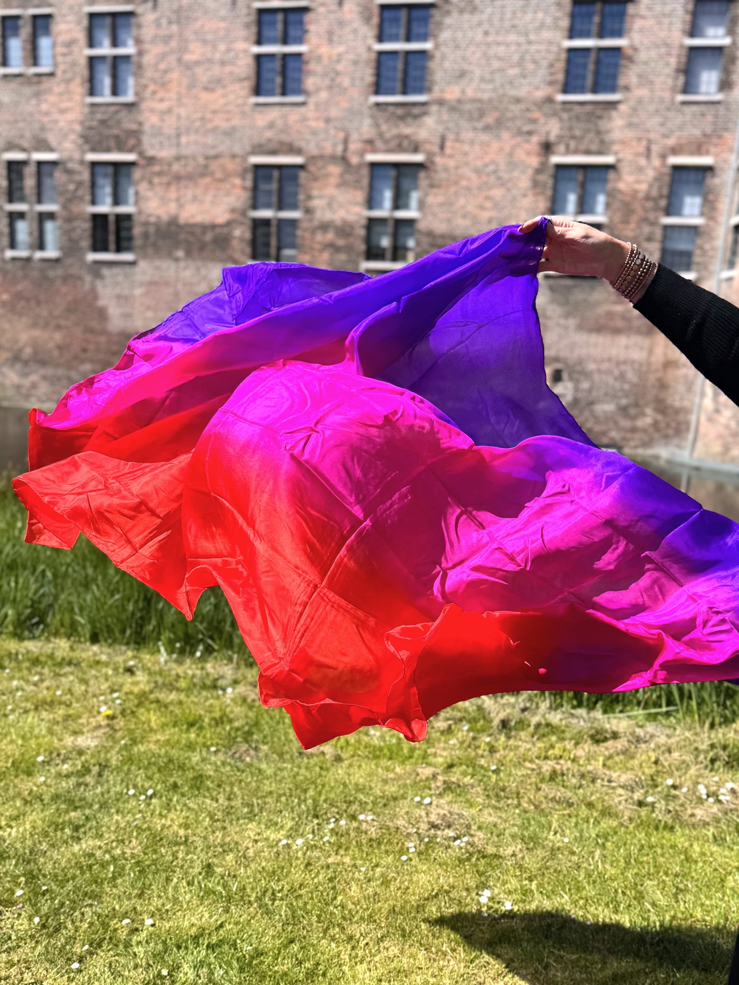 Bauchtanz Seidenschleier im Lila Fuchsia Rot 100% Seide