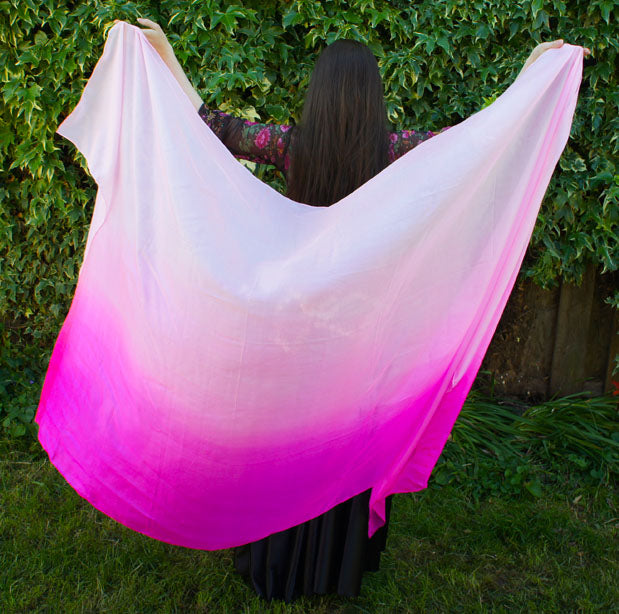 Seidenschleier im Fuchsia Farbverlauf 100% Seide