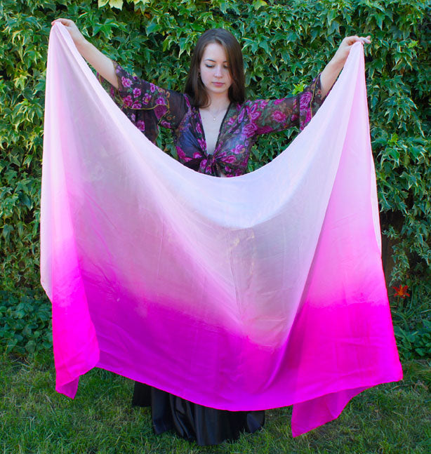 Seidenschleier im Fuchsia Farbverlauf 100% Seide