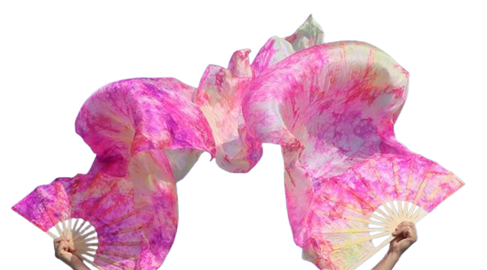 Seiden Schleierfächer in Flame. Aus echter Seide