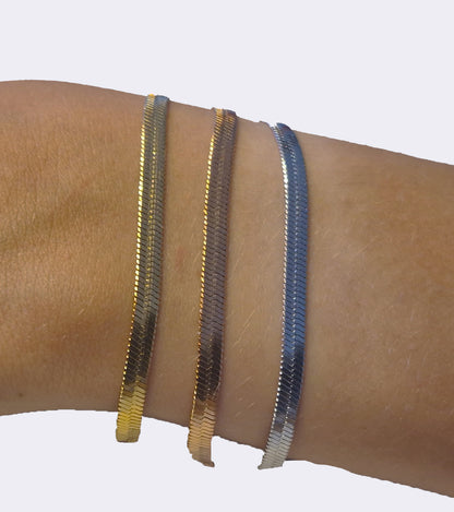 Schlangenarmband aus Edelstahl in Roségold