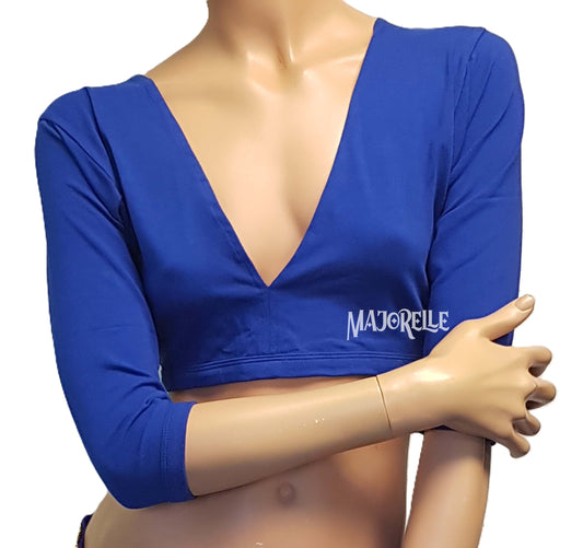 Top blau mit offenem Rücken L