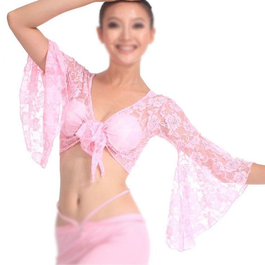 Top mit Spitze in Rosa