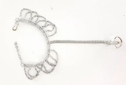 Fußschmuck mit verstellbarem Ring und Fesselriemchen in Silber