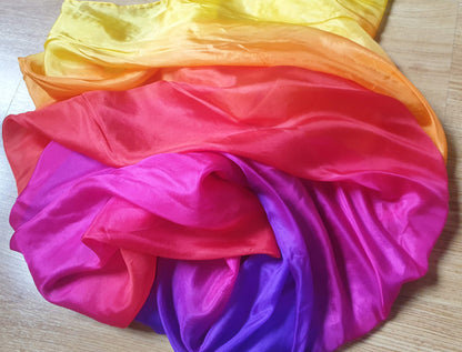 Bauchtanz Seidenschleier im Fuchsia Farbverlauf 100% Seide