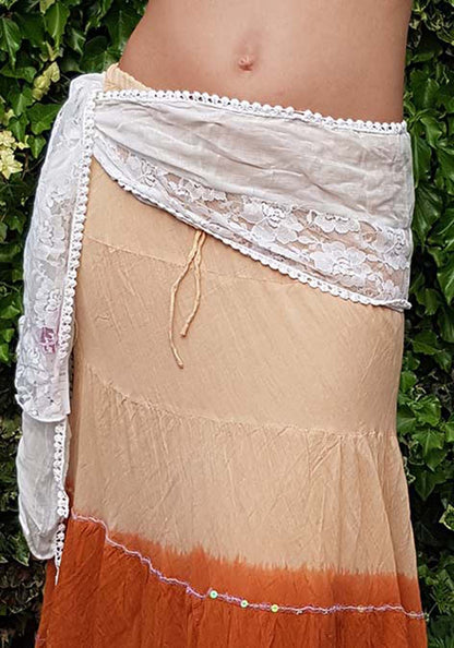 Bauchtanz Hüftschal mit Spitzenrand