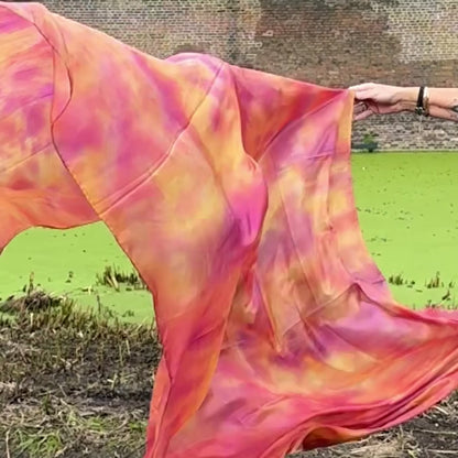 Bauchtanz Seidenschleier Tie Dye Kupferfarbe