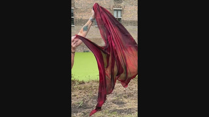 Seidenschleier Tie Dye schwarz rot
