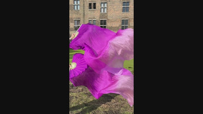 Seiden Fächerschleier in Lila bis Helllila, Länge 150cm,