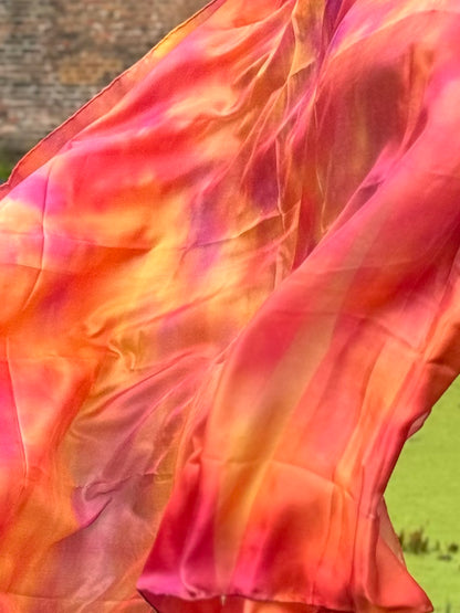 Bauchtanz Seidenschleier Tie Dye Kupferfarbe
