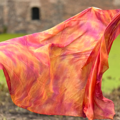 Bauchtanz Seidenschleier Tie Dye Kupferfarbe