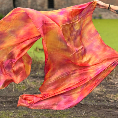 Bauchtanz Seidenschleier Tie Dye Kupferfarbe