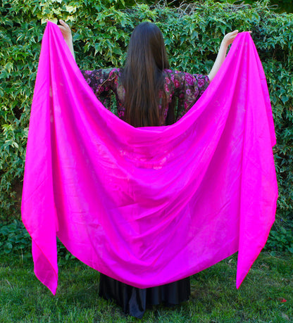 Bauchtanz Seidenschleier in Fuchsia 100% Seide