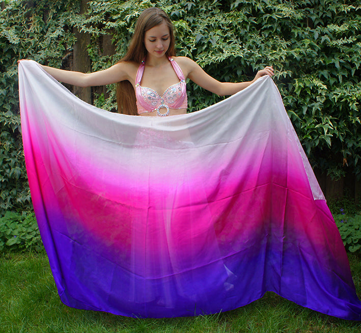 Seidenschleier im Fuchsia Farbverlauf 100% Seide